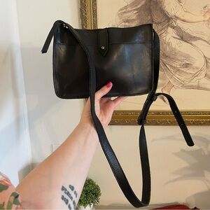 Able Black Leather Crossbody Bag